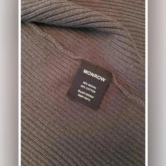 Monrow V-Neck Colorblock Ribbed Midi Dress Size Small - Picture 6 of 10